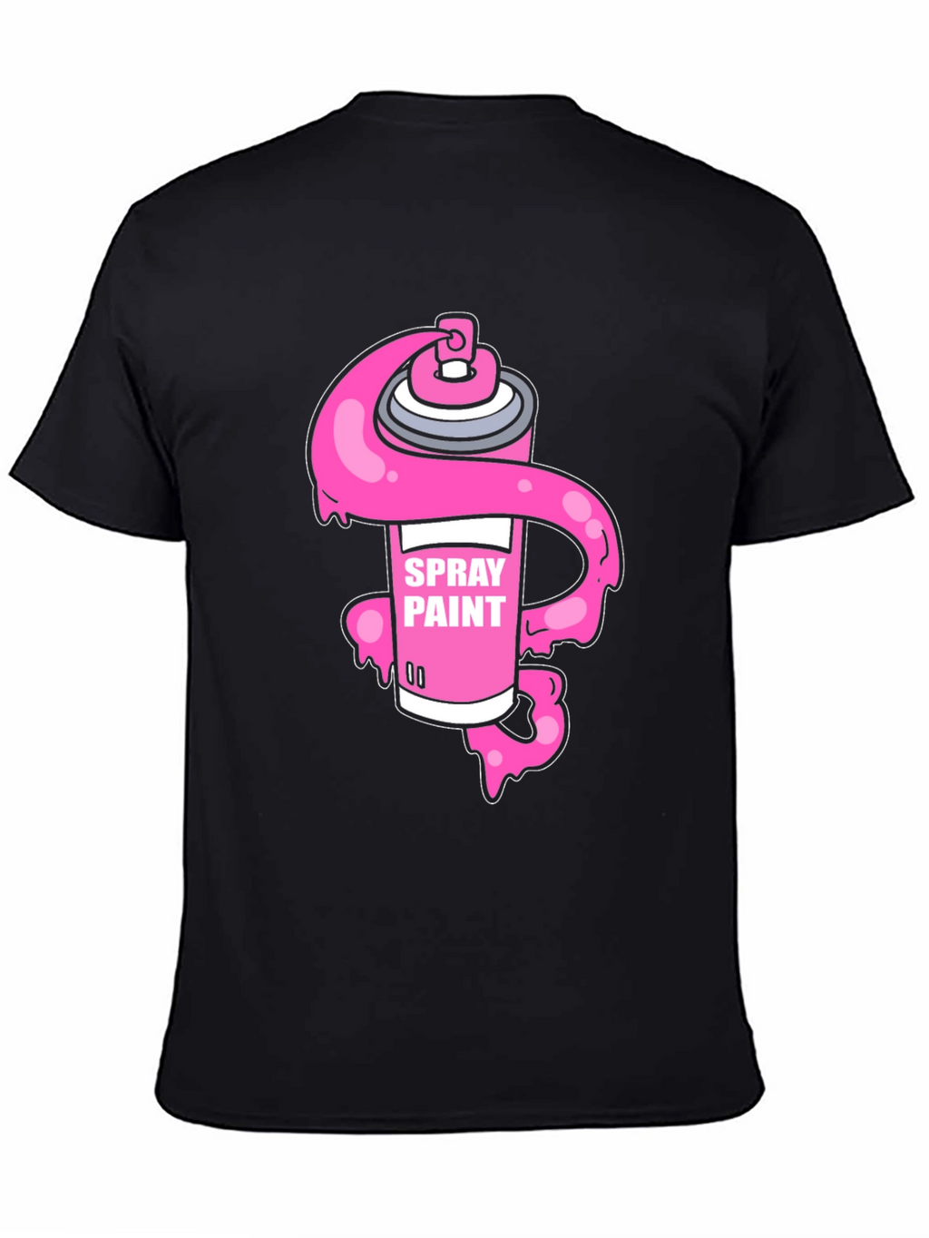 Spray Paint Graphic Black T-Shirt