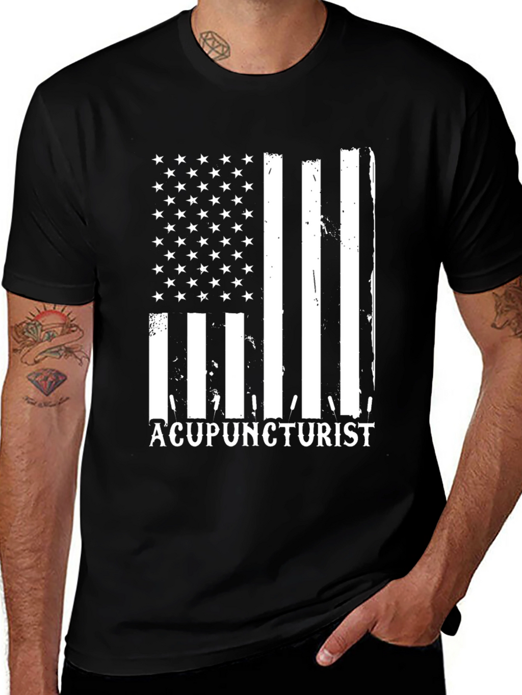 Acupuncturist American Flag T-Shirt