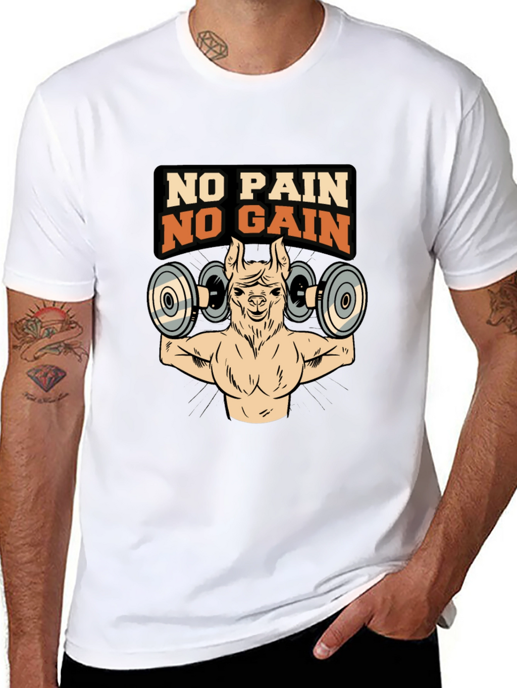 No Pain No Gain Llama Gym T-Shirt