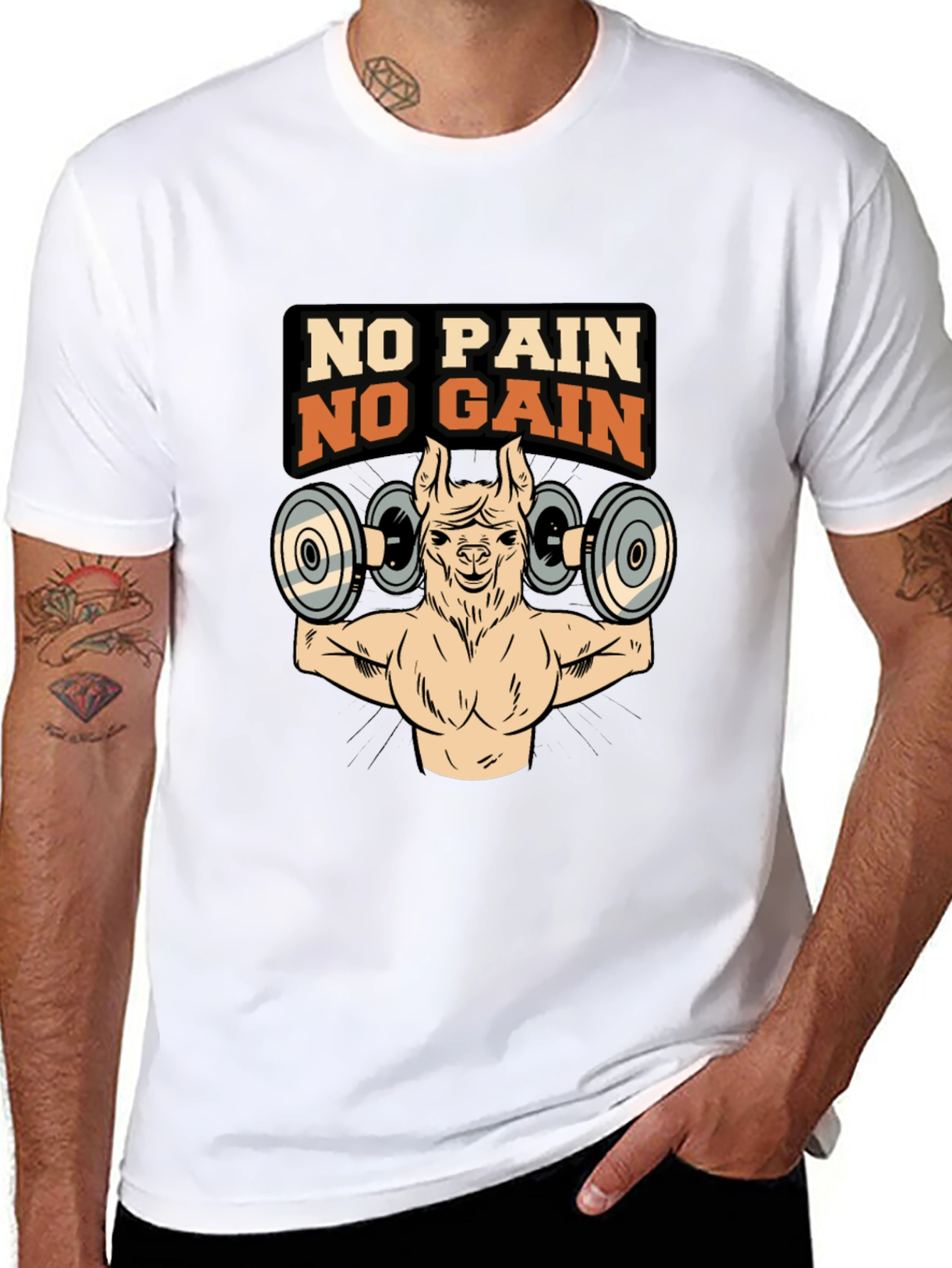 No Pain No Gain Llama Gym T-Shirt