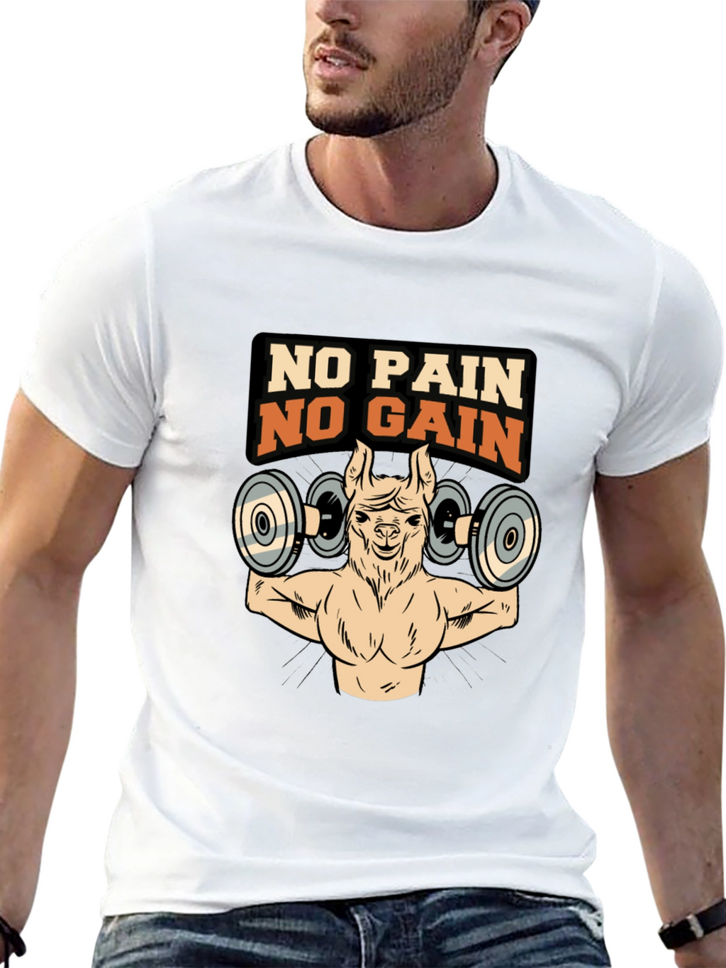 No Pain No Gain Llama Gym T-Shirt