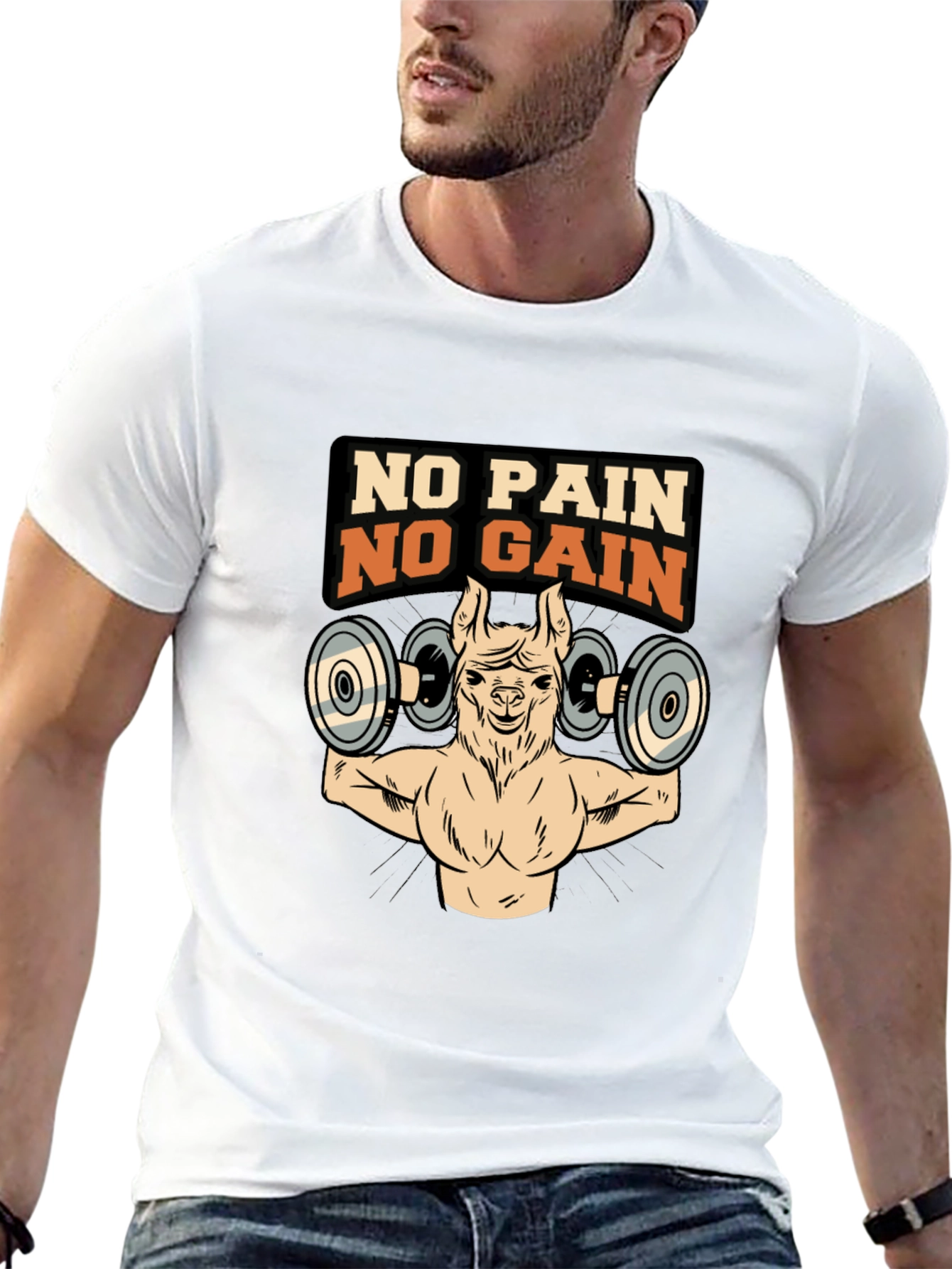 No Pain No Gain Llama Gym T-Shirt
