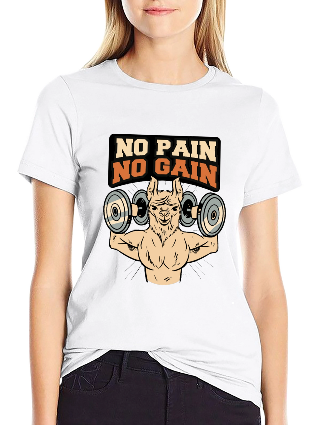 No Pain No Gain Llama Gym T-Shirt