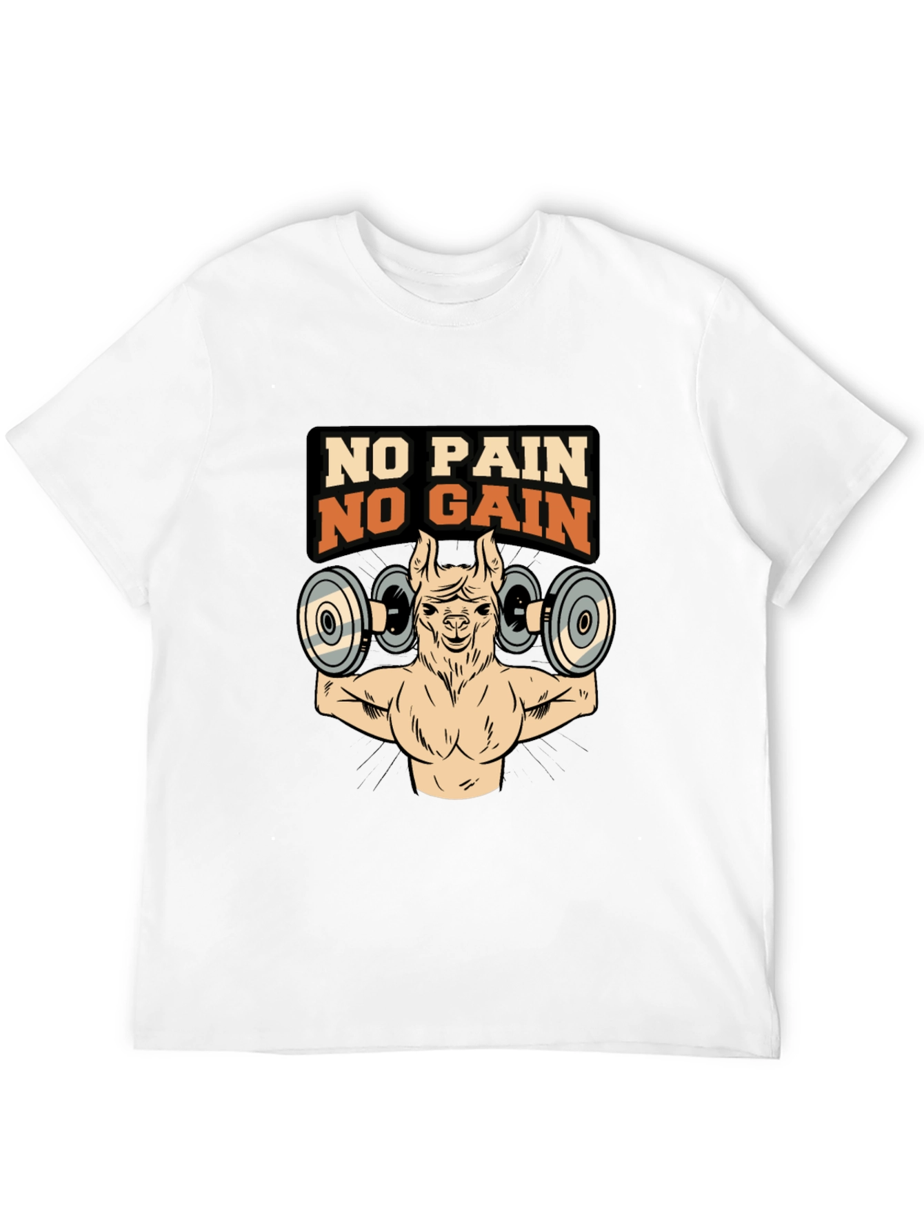 No Pain No Gain Llama Gym T-Shirt