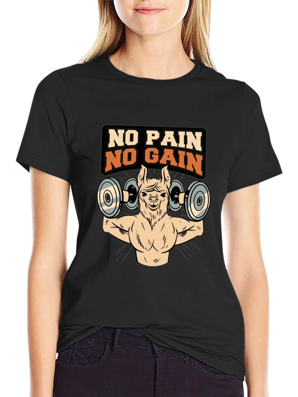 No Pain No Gain Llama Gym T-Shirt