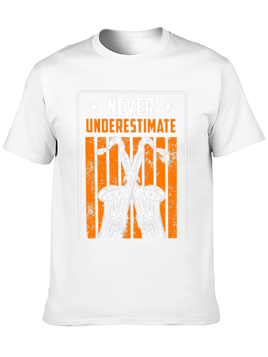 Never Underestimate Saxophone Black T-Shirt