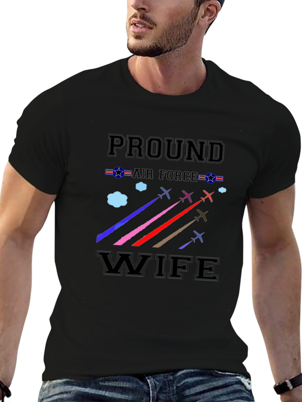 Proud Air Force Wife Graphic T-Shirt