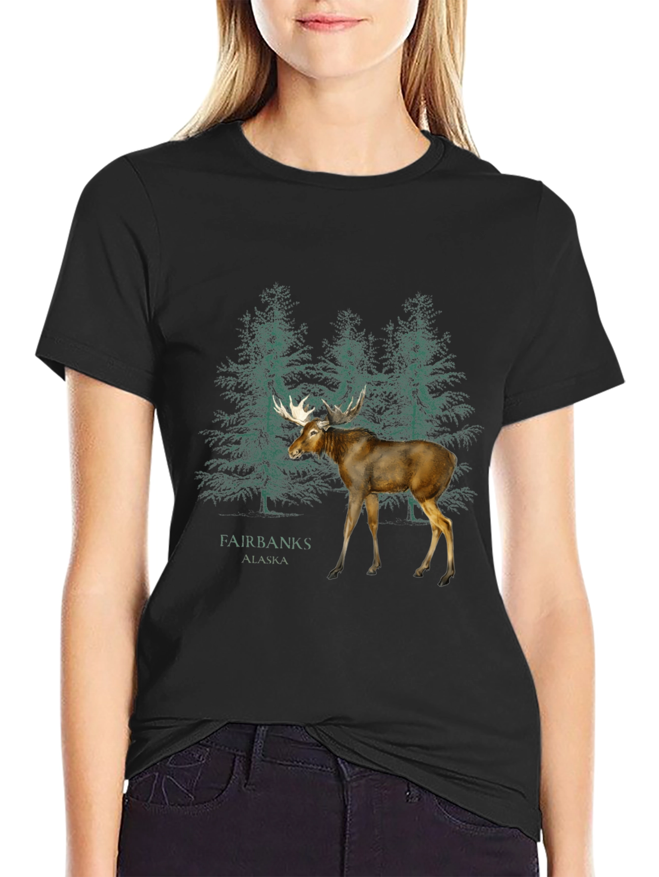 Fairbanks Alaska Moose Graphic T-Shirt