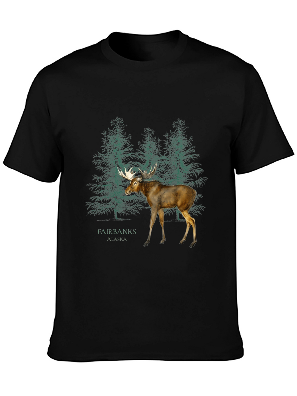 Fairbanks Alaska Moose Graphic T-Shirt