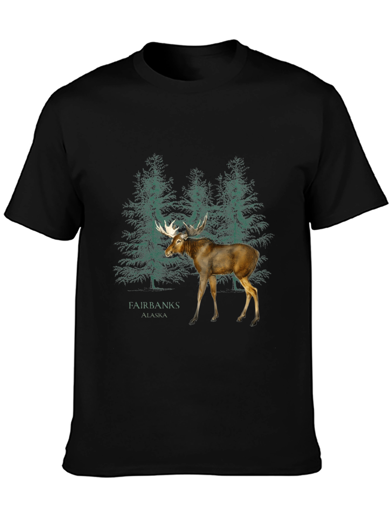 Fairbanks Alaska Moose Graphic T-Shirt
