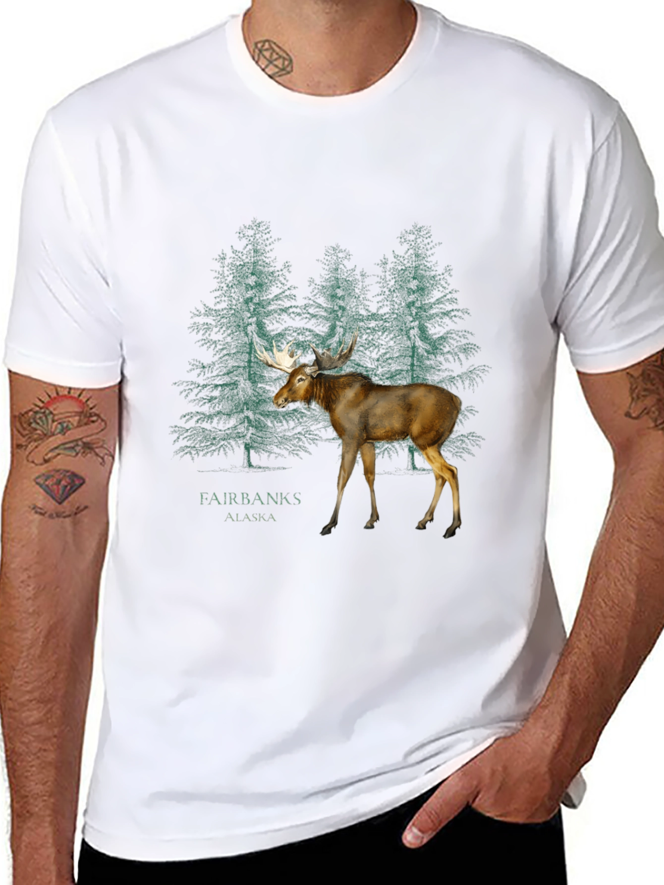 Fairbanks Alaska Moose Graphic T-Shirt