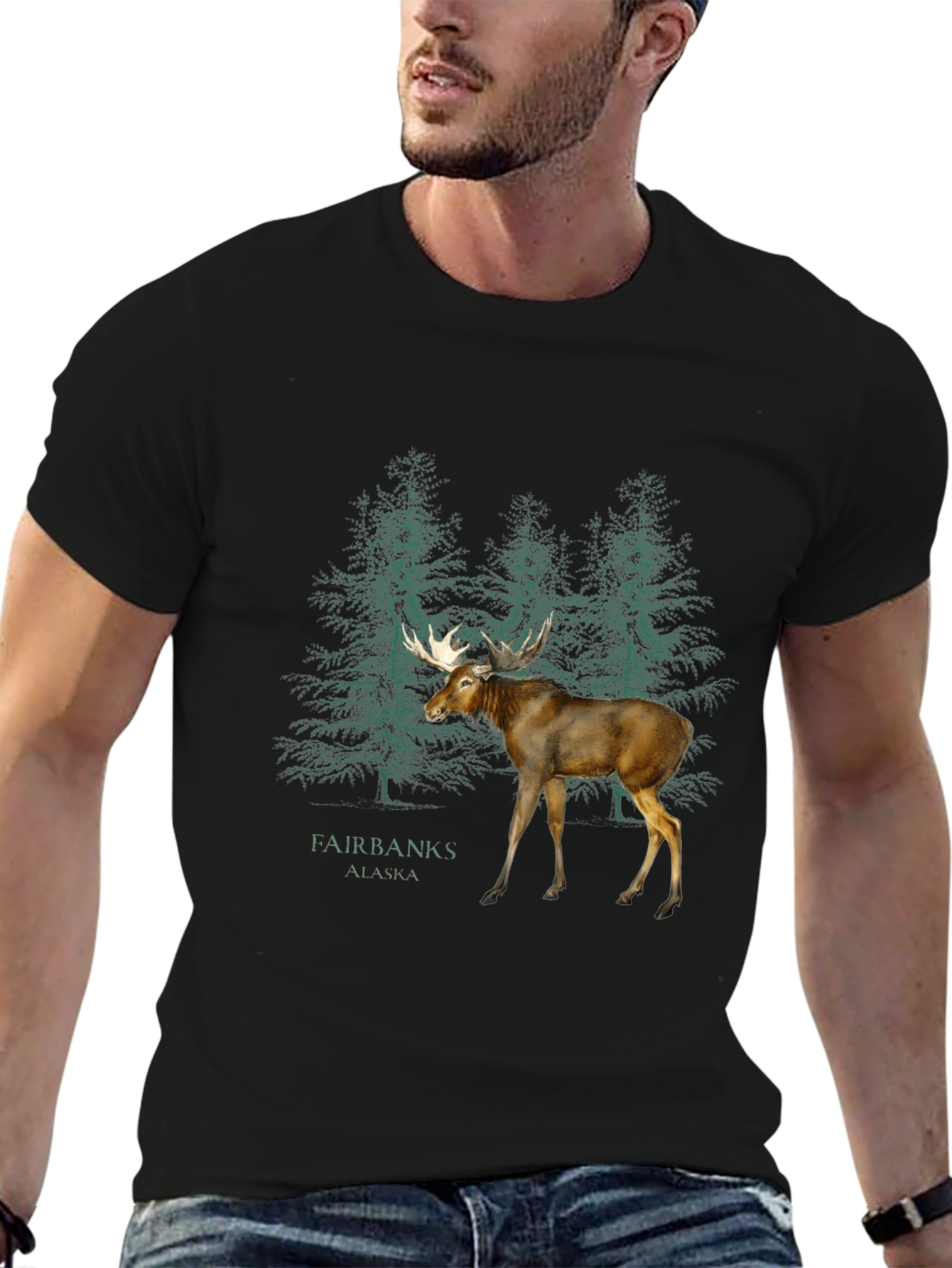 Fairbanks Alaska Moose Graphic T-Shirt