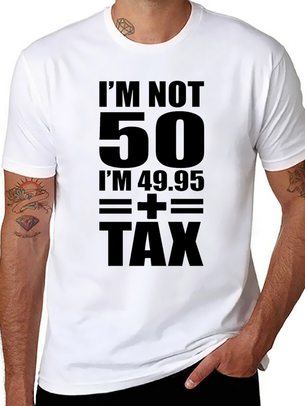 Funny Birthday T-Shirt: Im Not 50 + Tax
