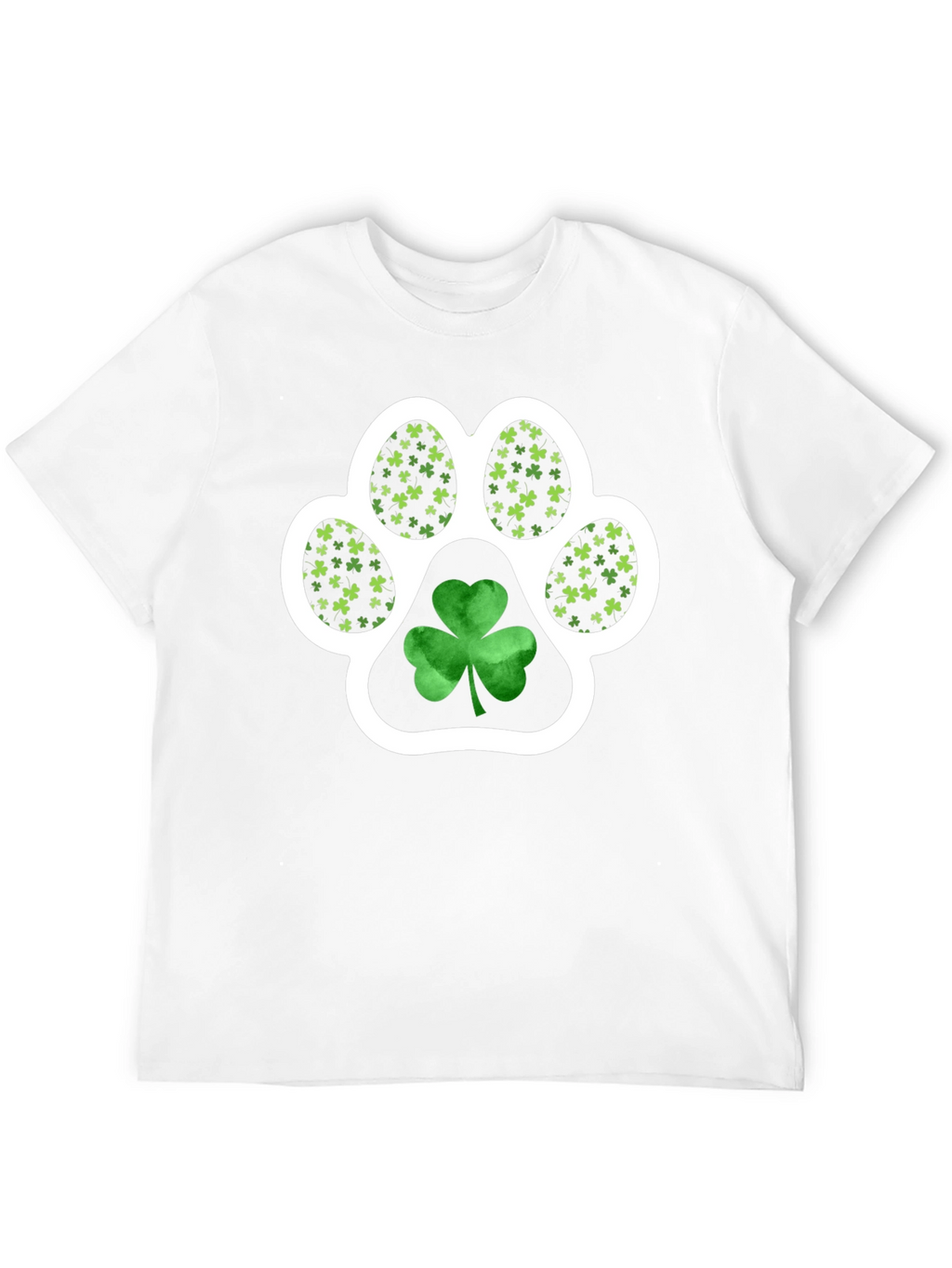 St. Patricks Day Paw Print Shamrock Tee