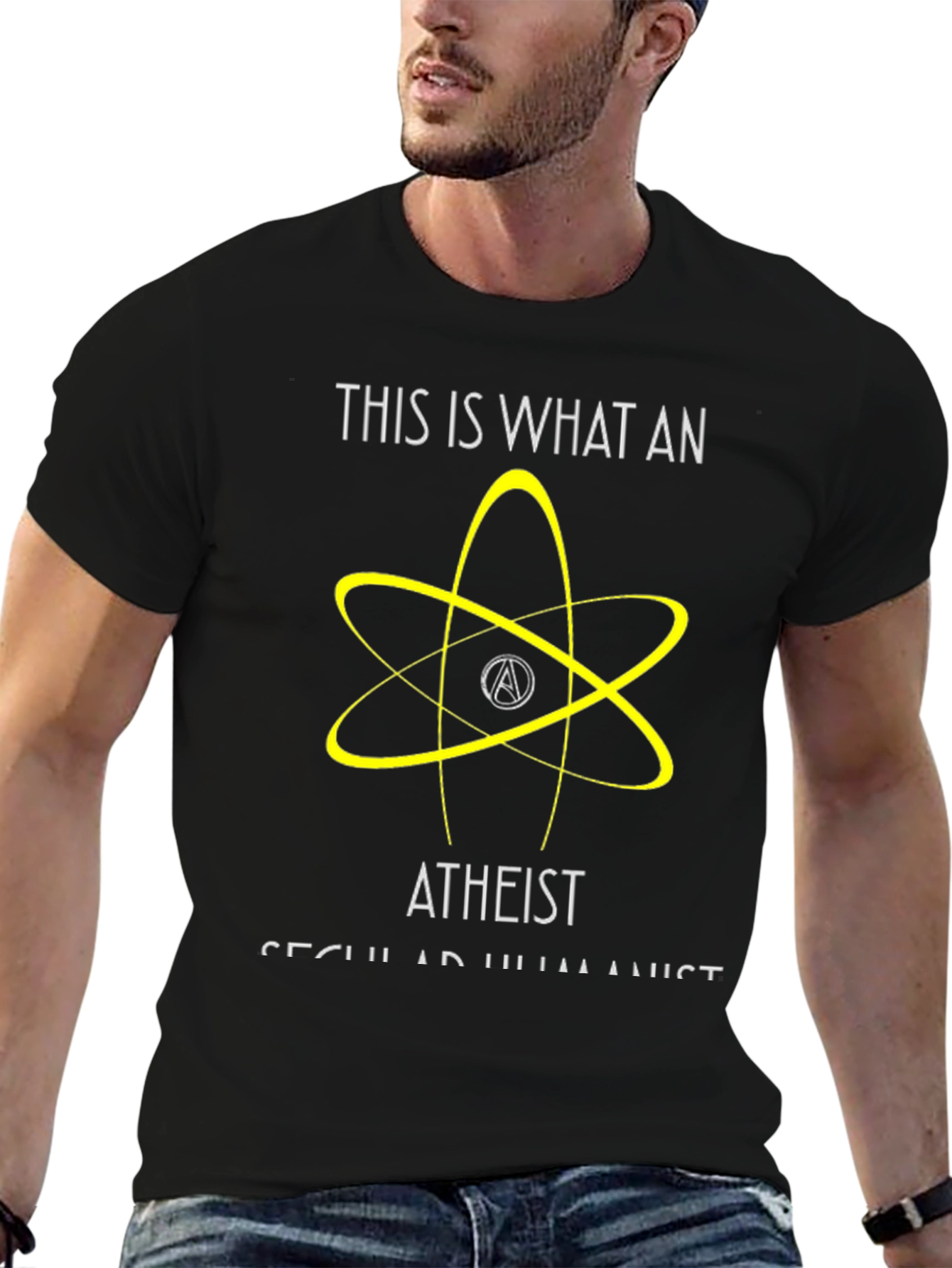 Atheist Secular Humanist Graphic T-Shirt - Black