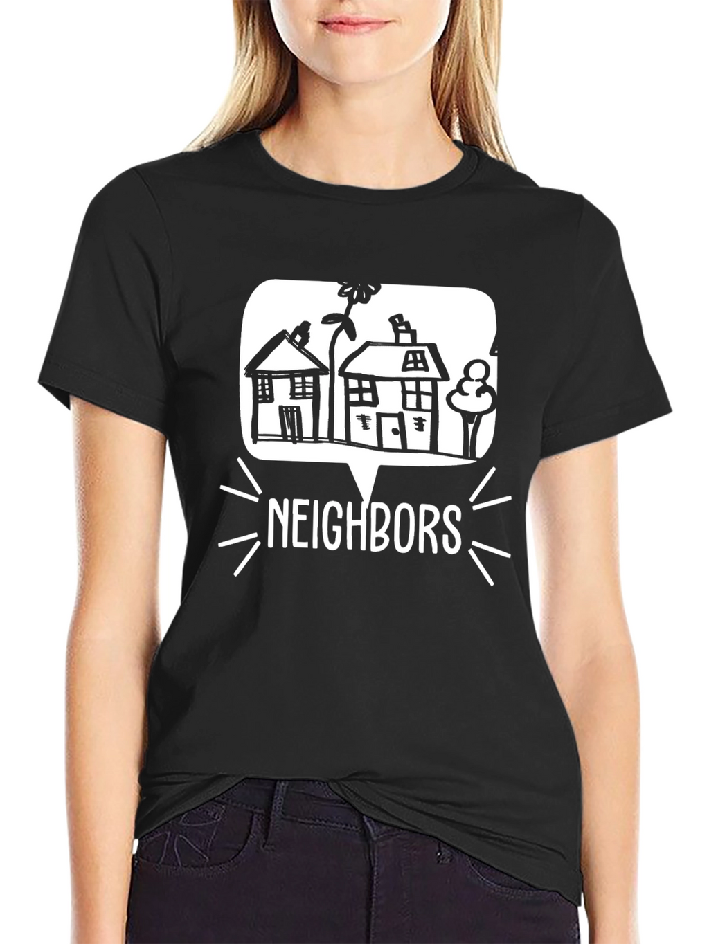 Neighbors Graphic T-Shirt - Black