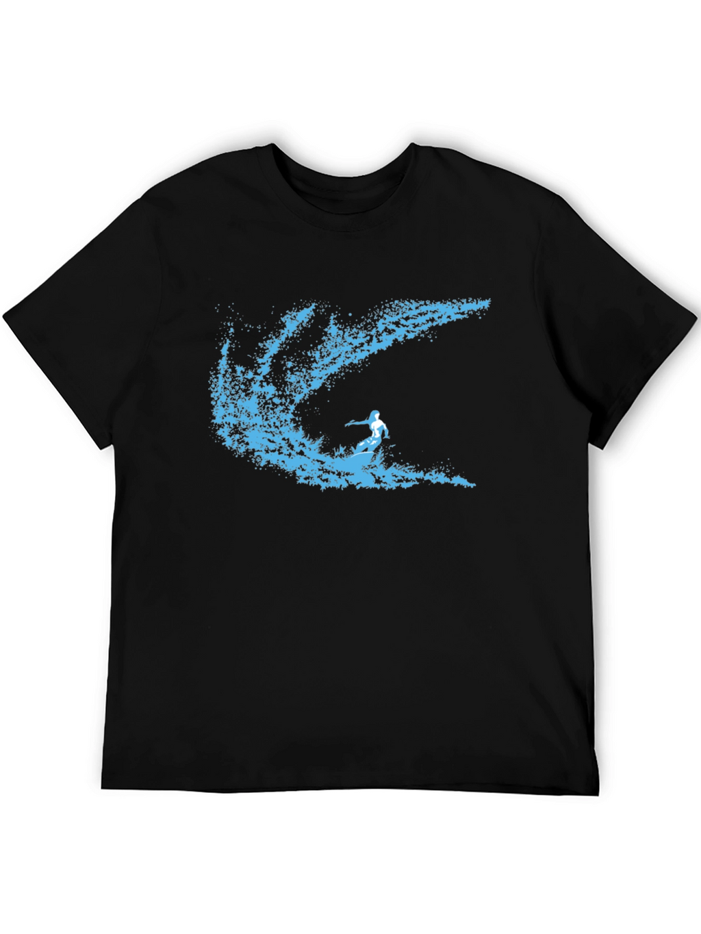 Surfer Wave Graphic T-Shirt - Stylish Black Tee
