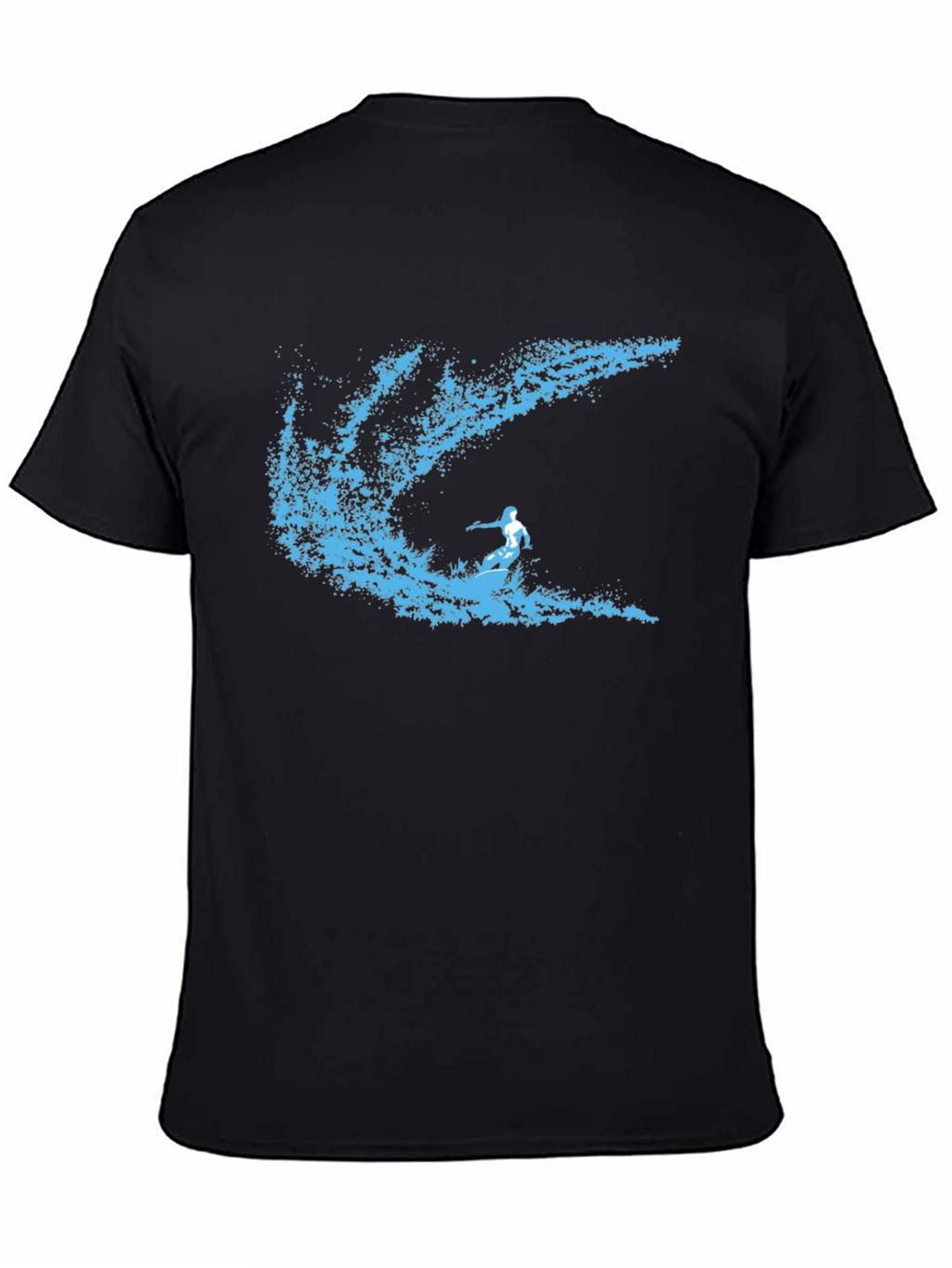 Surfer Wave Graphic T-Shirt - Stylish Black Tee