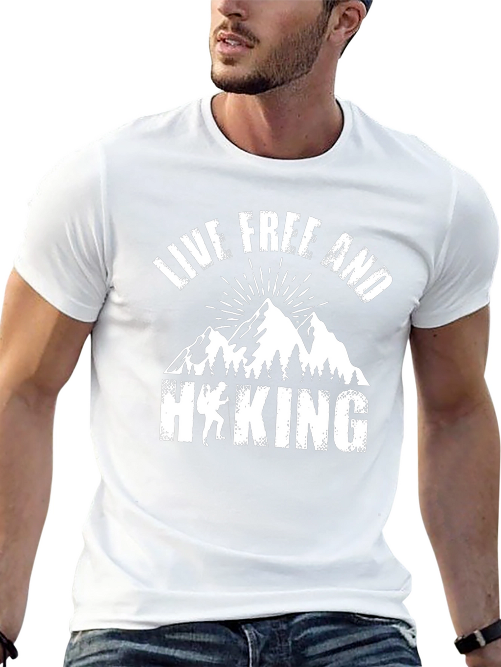 Live Free Hiking Graphic Tee - Black Unisex T-Shirt