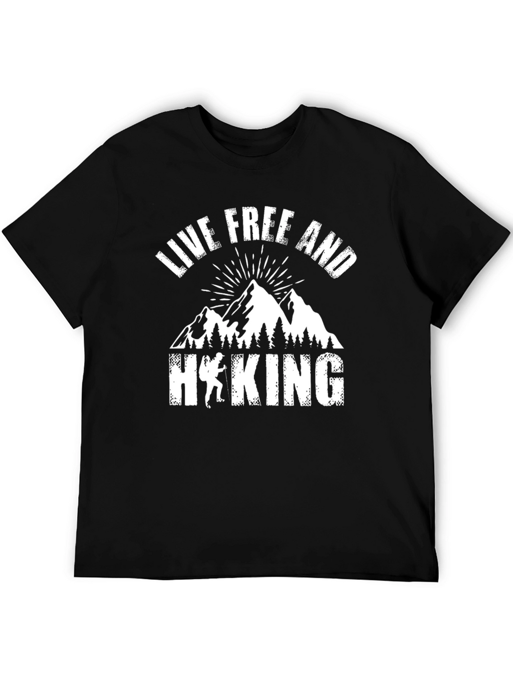 Live Free Hiking Graphic Tee - Black Unisex T-Shirt