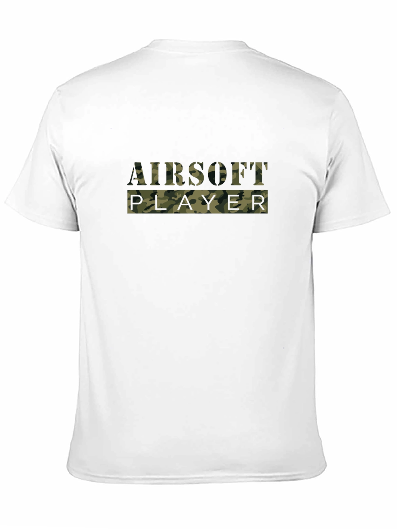 Airsoft Player Camo Print Black T-Shirt