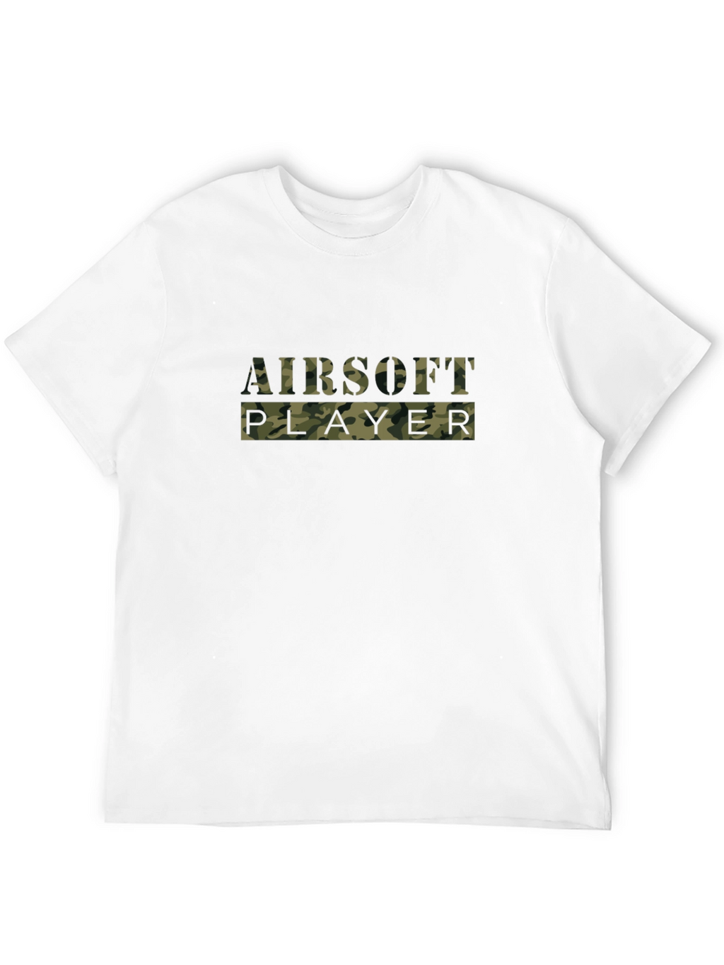 Airsoft Player Camo Print Black T-Shirt