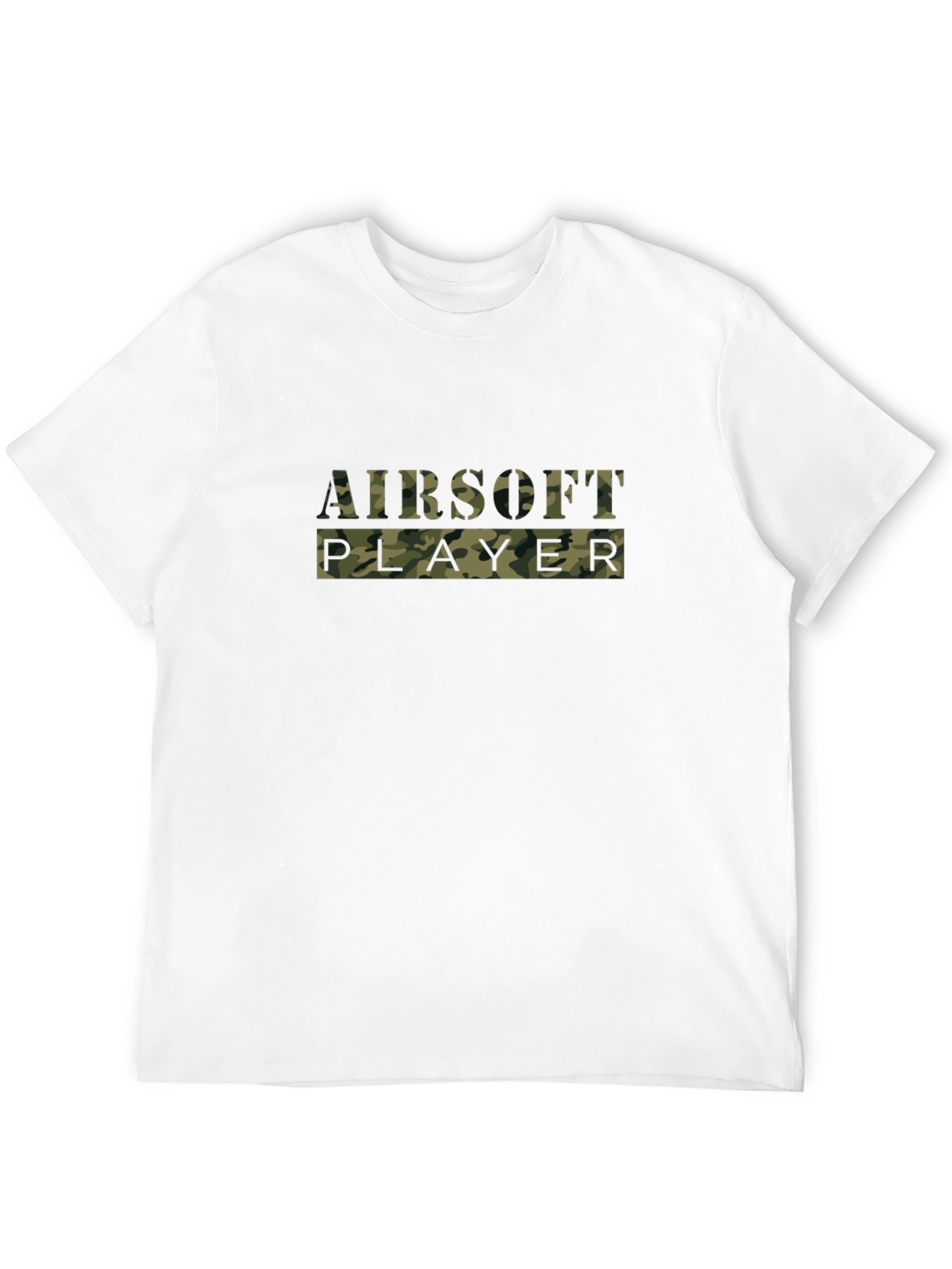 Airsoft Player Camo Print Black T-Shirt