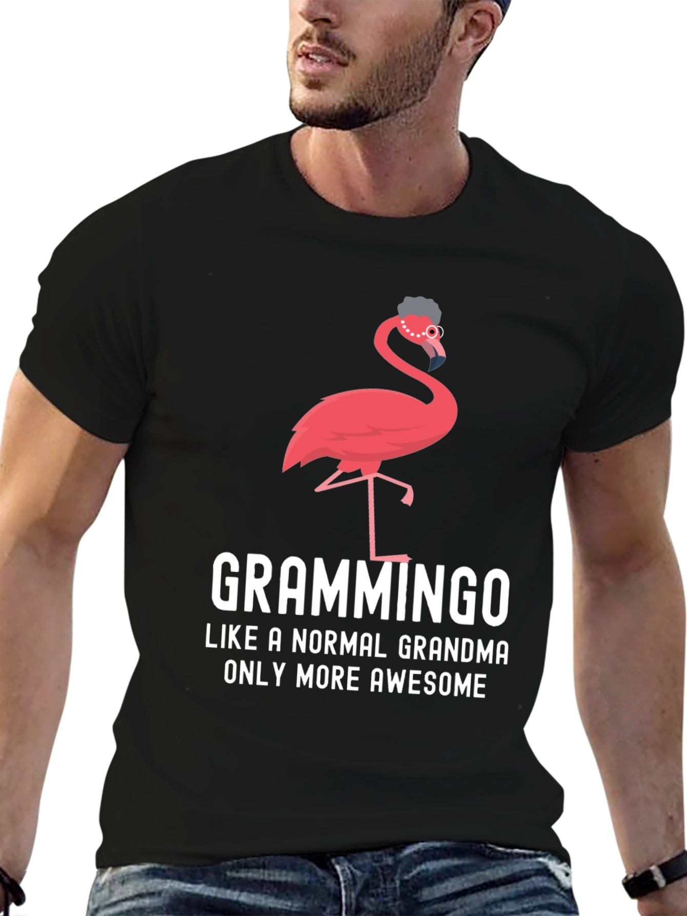 Grammingo Grandma T-Shirt - Awesome Flamingo Lover Tee