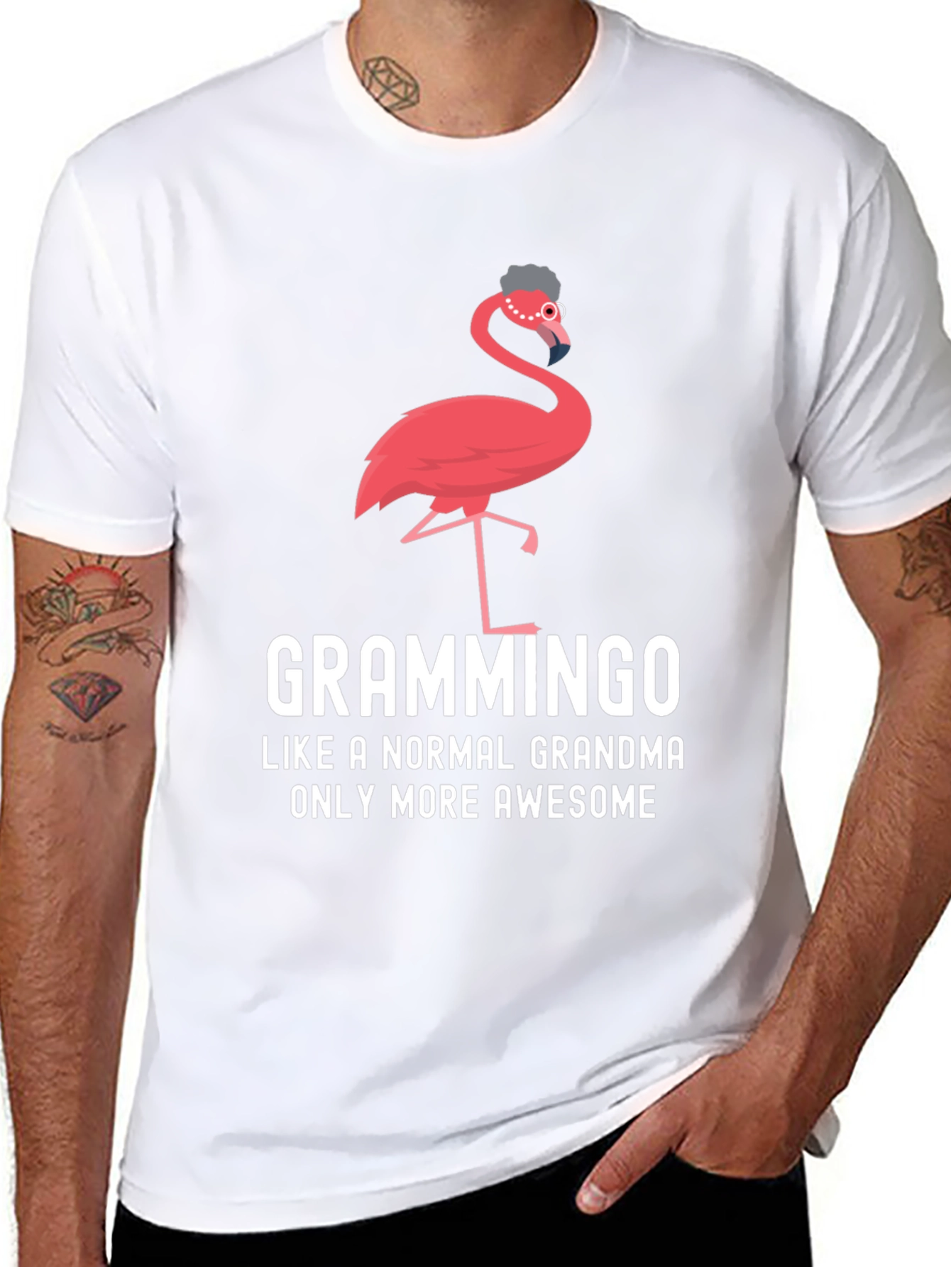 Grammingo Grandma T-Shirt - Awesome Flamingo Lover Tee