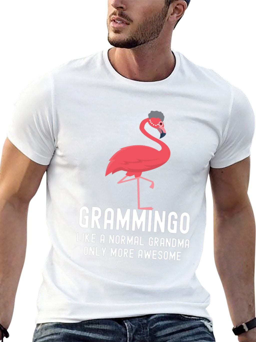 Grammingo Grandma T-Shirt - Awesome Flamingo Lover Tee