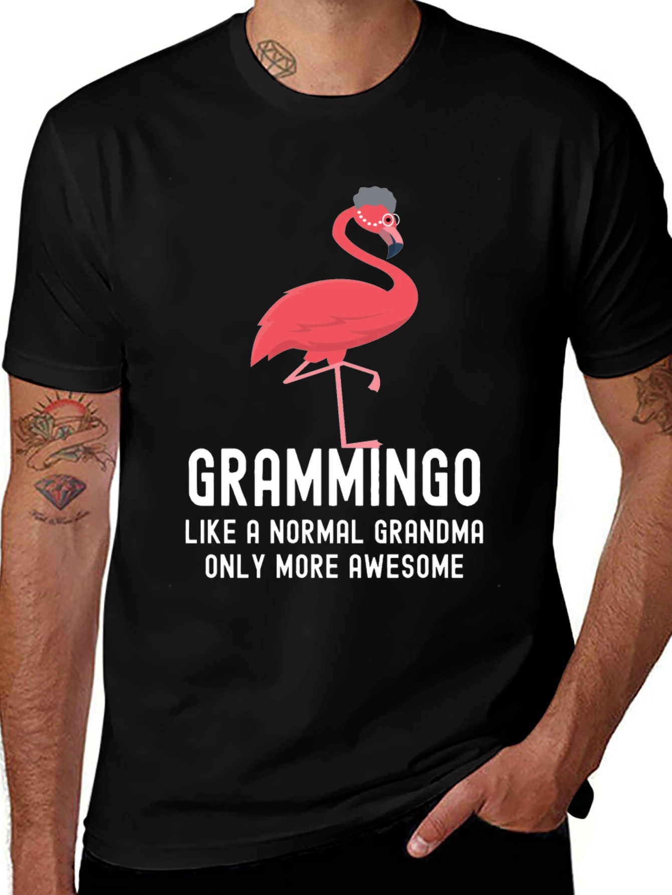 Grammingo Grandma T-Shirt - Awesome Flamingo Lover Tee