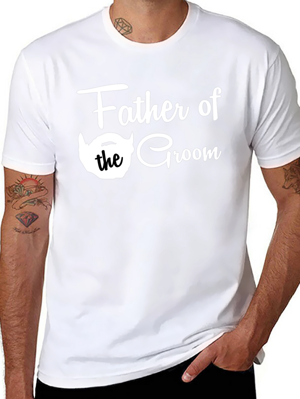 Father of the Groom Tee - Black Crew Neck