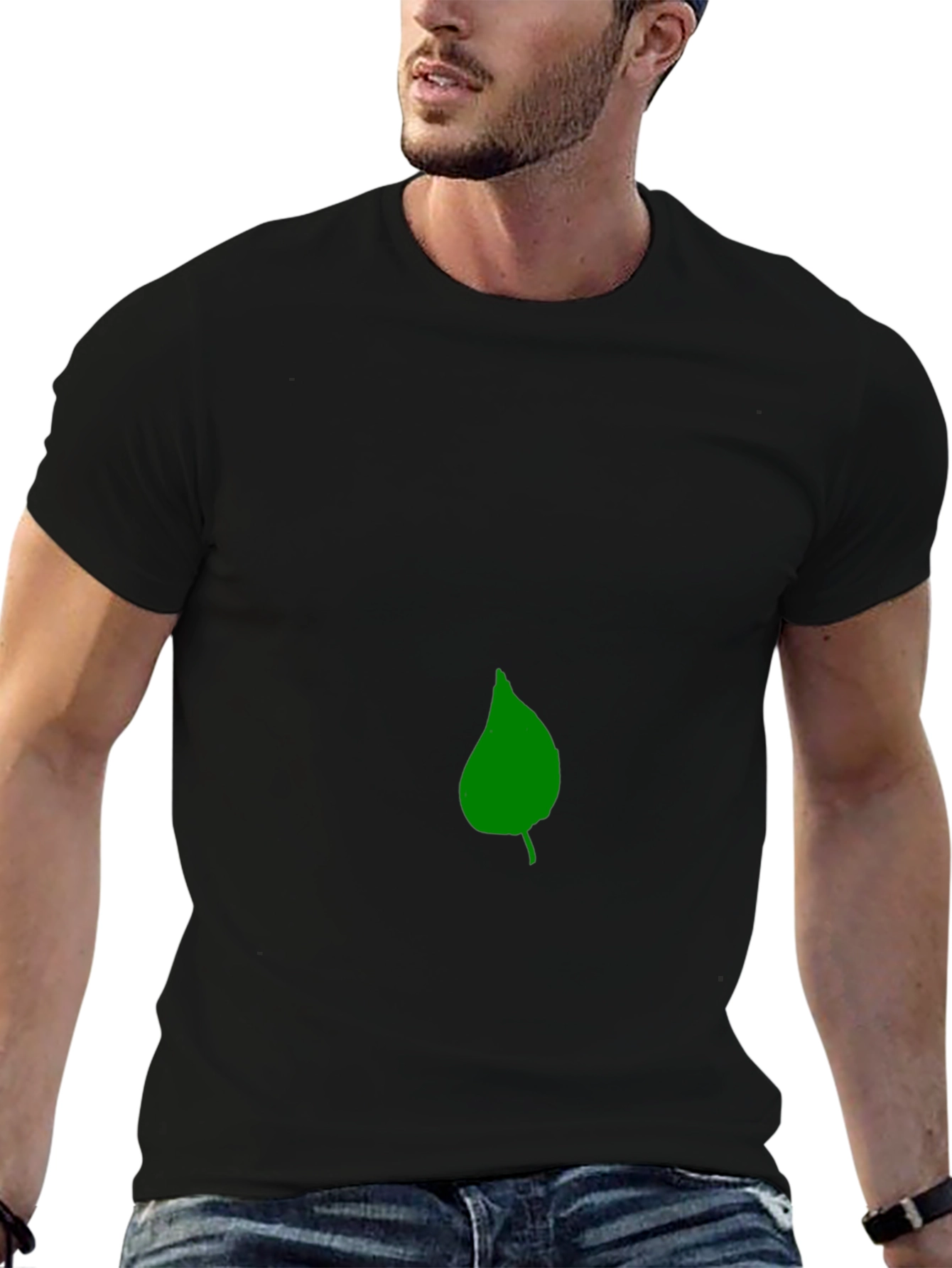 Leaf Graphic Black T-Shirt