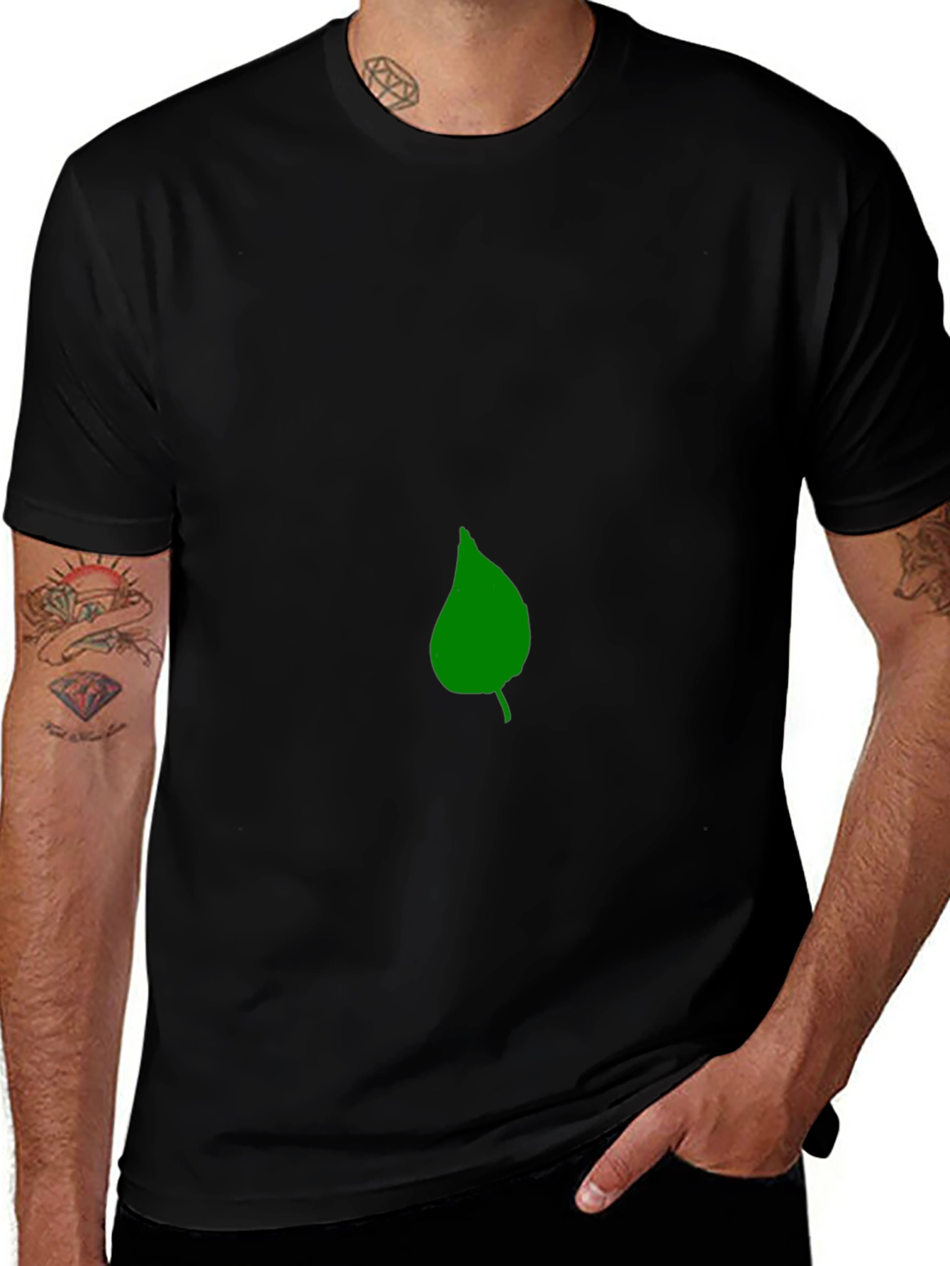 Leaf Graphic Black T-Shirt