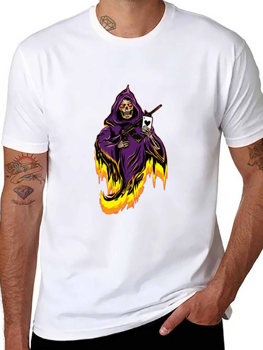 Grim Reaper T-Shirt - Ace of Hearts