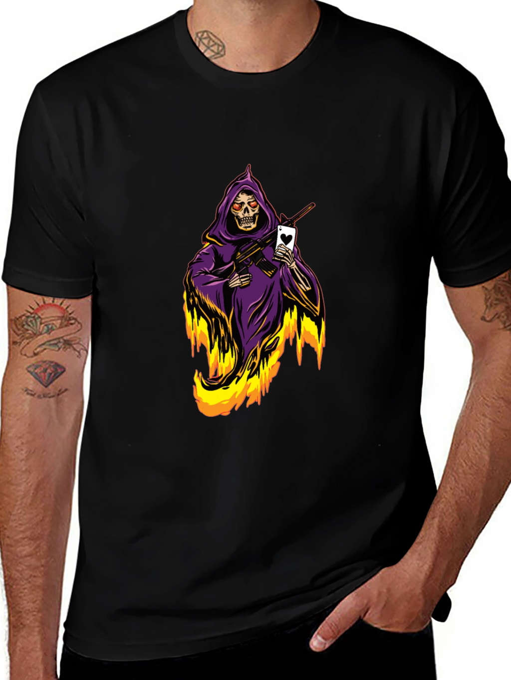 Grim Reaper T-Shirt - Ace of Hearts