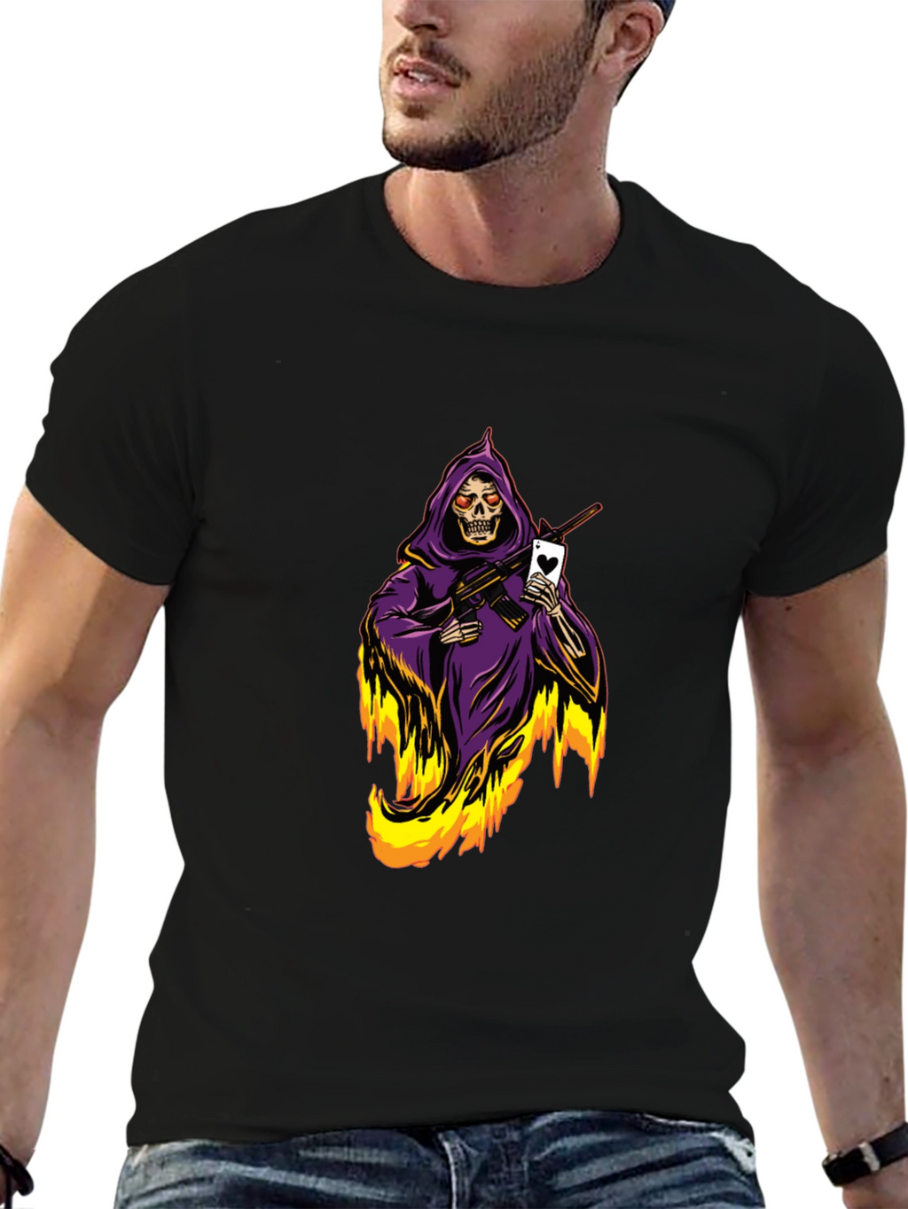 Grim Reaper T-Shirt - Ace of Hearts