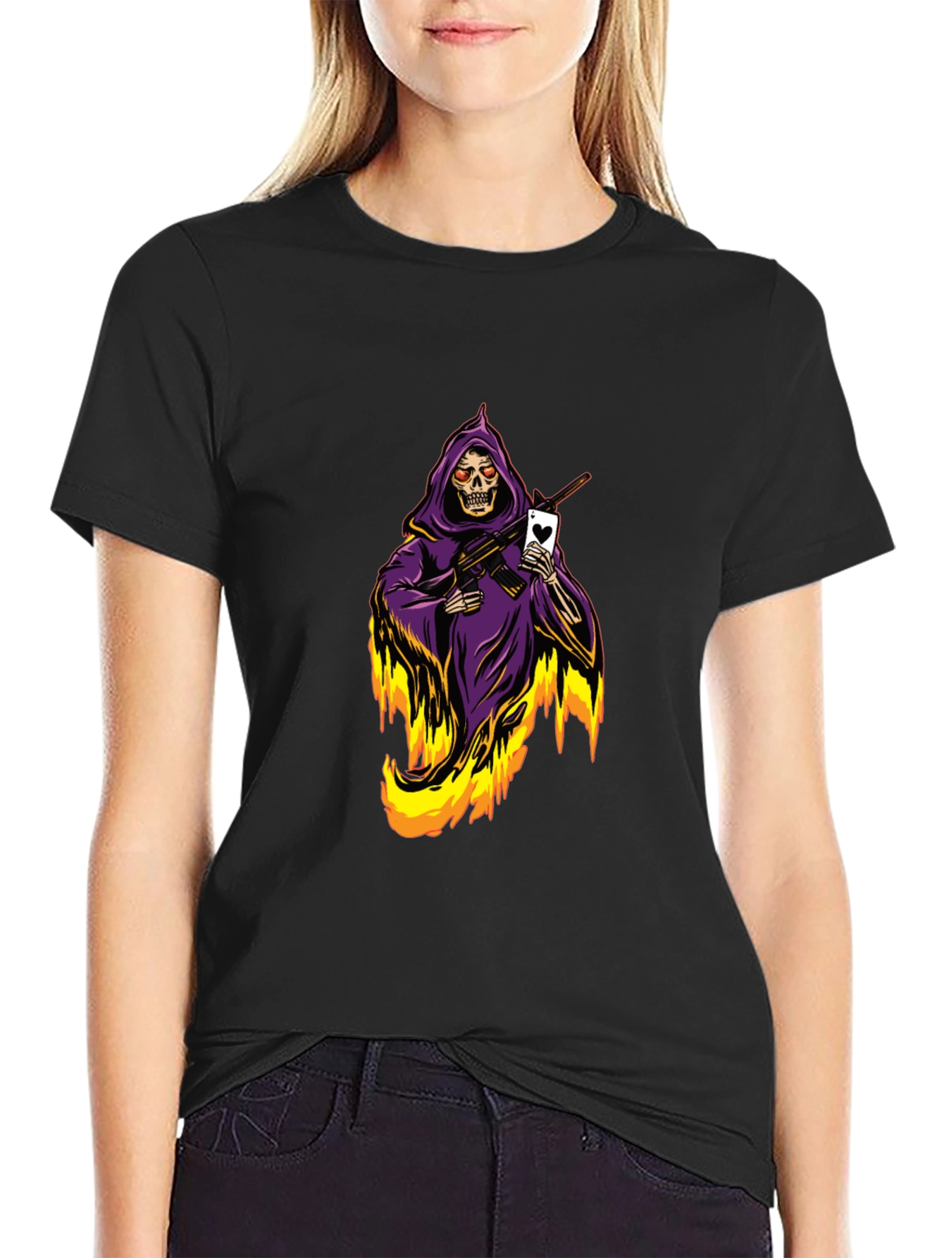 Grim Reaper T-Shirt - Ace of Hearts