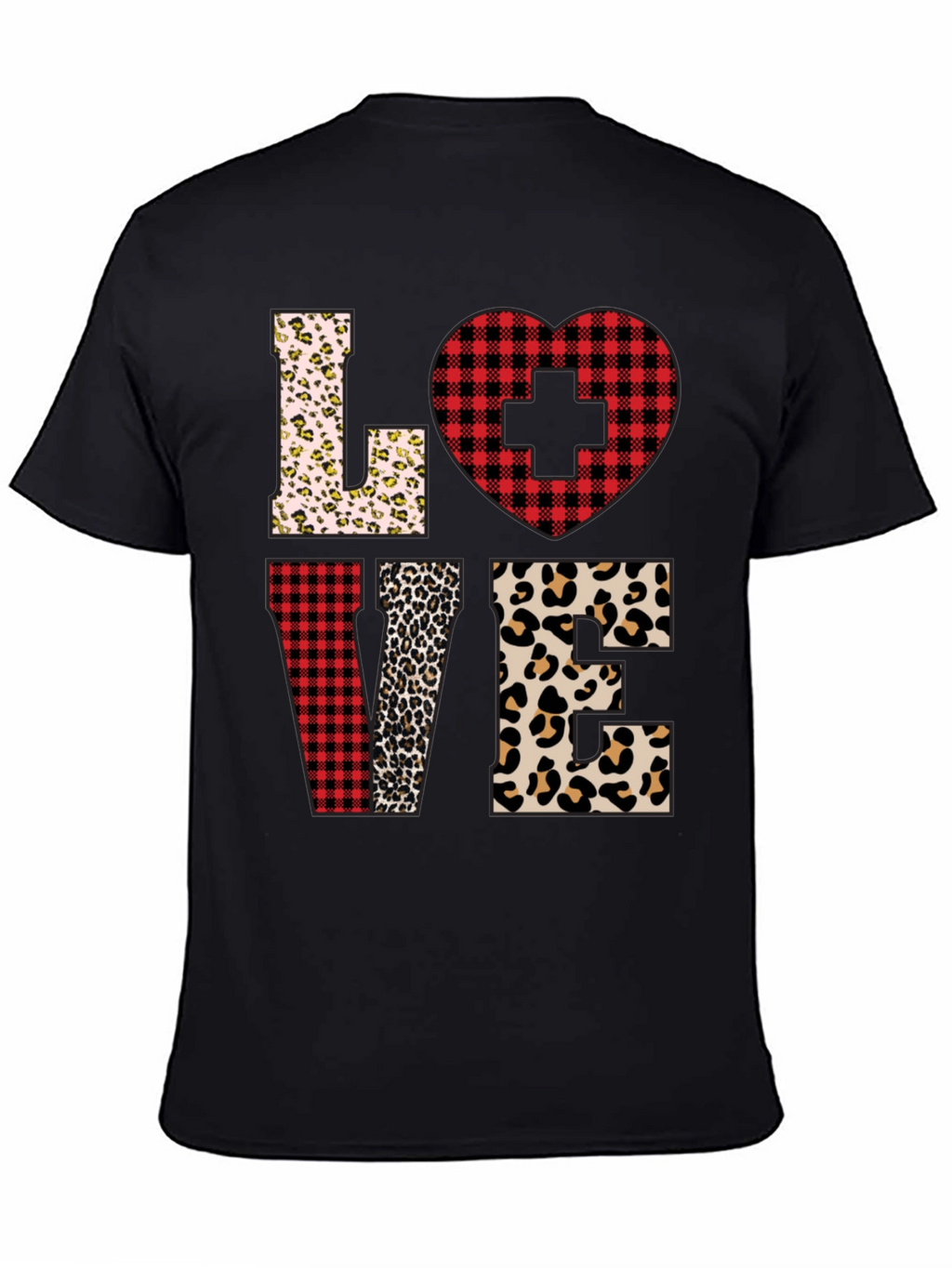 Nurse Love Leopard and Plaid T-Shirt