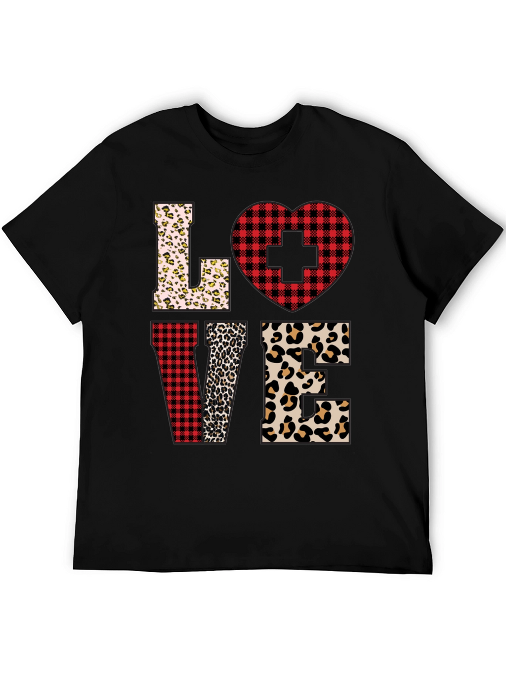 Nurse Love Leopard and Plaid T-Shirt
