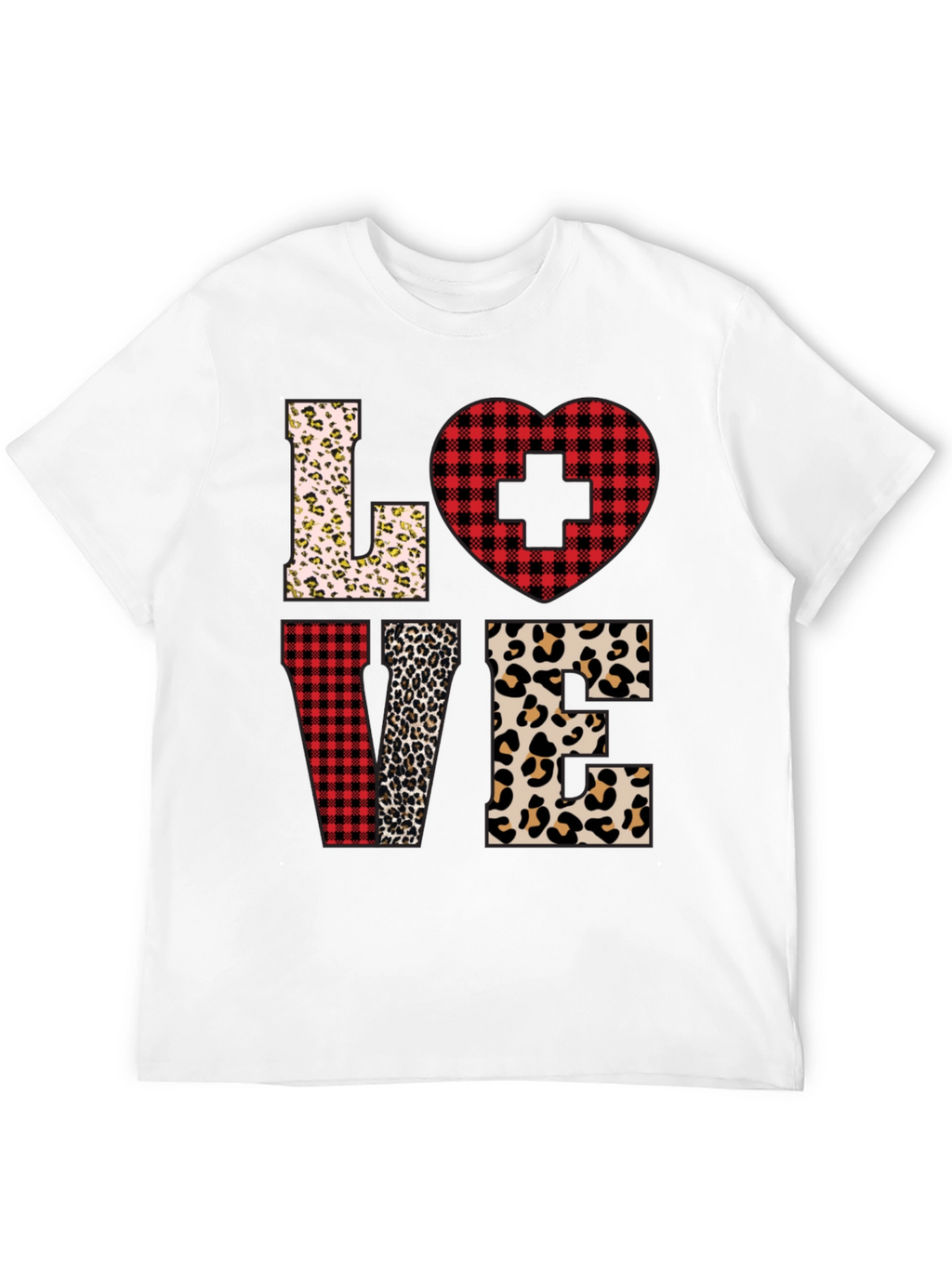 Nurse Love Leopard and Plaid T-Shirt