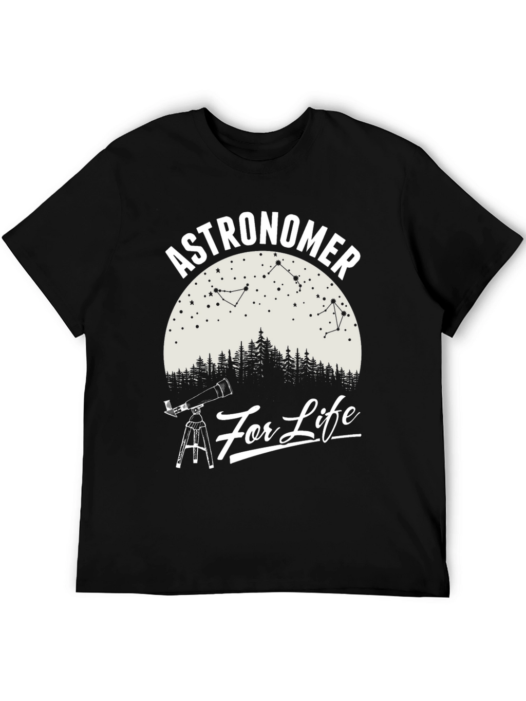 Astronomer For Life Black Graphic T-Shirt