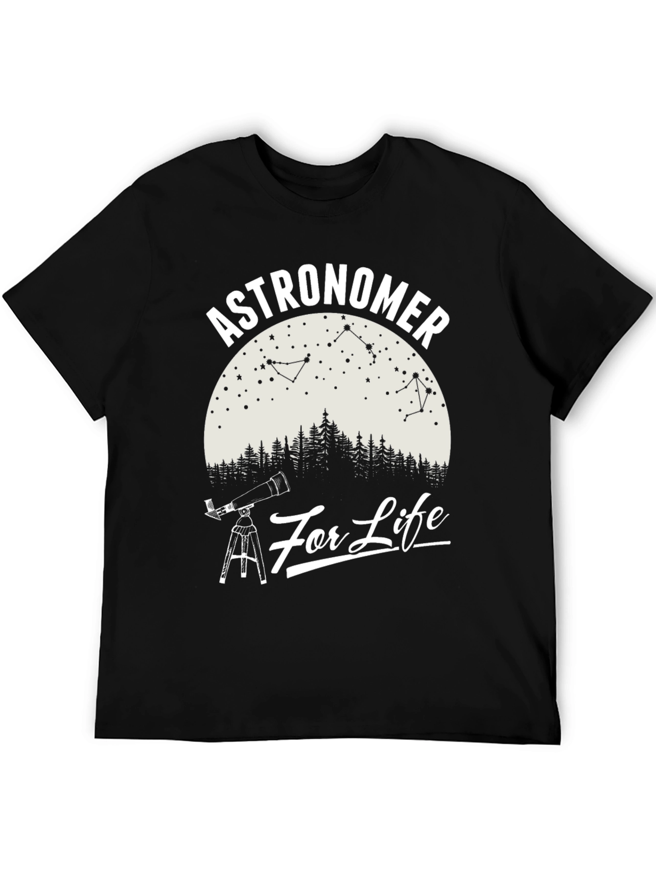 Astronomer For Life Black Graphic T-Shirt