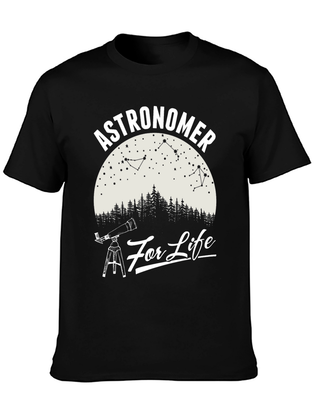 Astronomer For Life Black Graphic T-Shirt