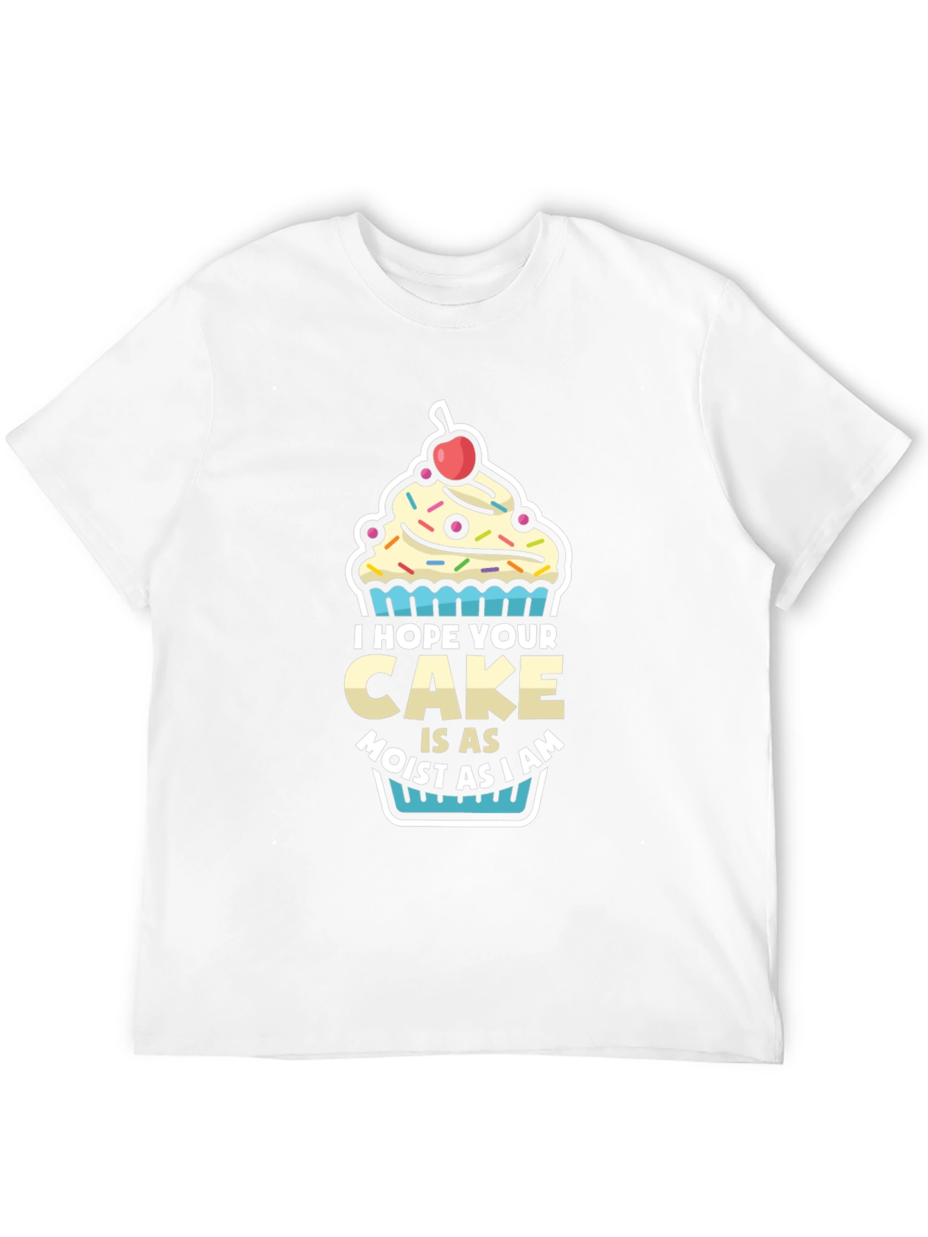 Moist Cake Graphic T-Shirt - Funny Dessert Tee