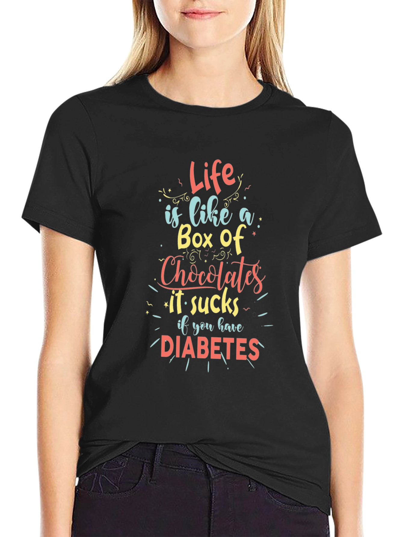 Funny Diabetes Awareness T-Shirt - Life is Like a Box of Chocolates
