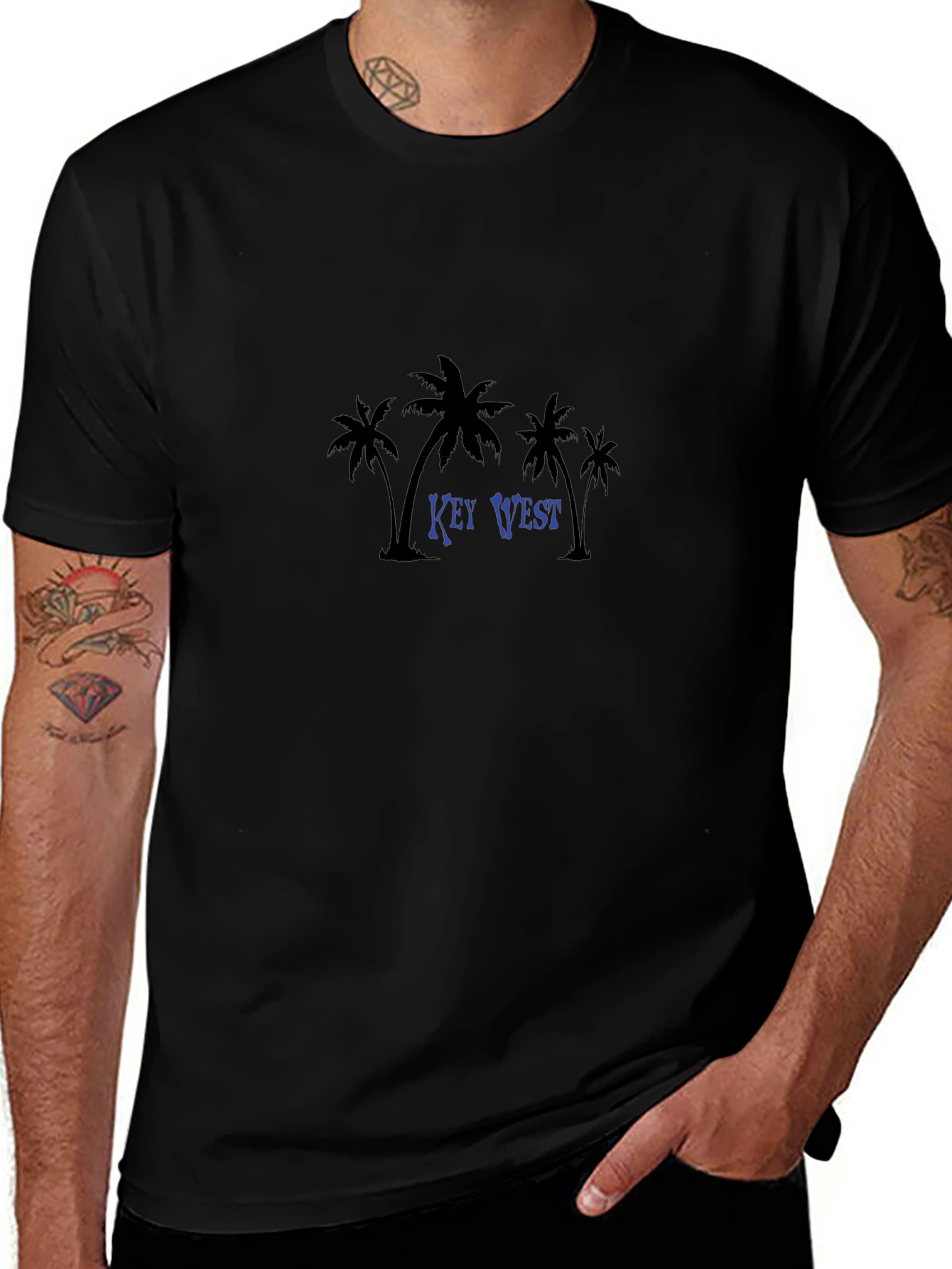 Key West Palm Tree Graphic Tee - Black
