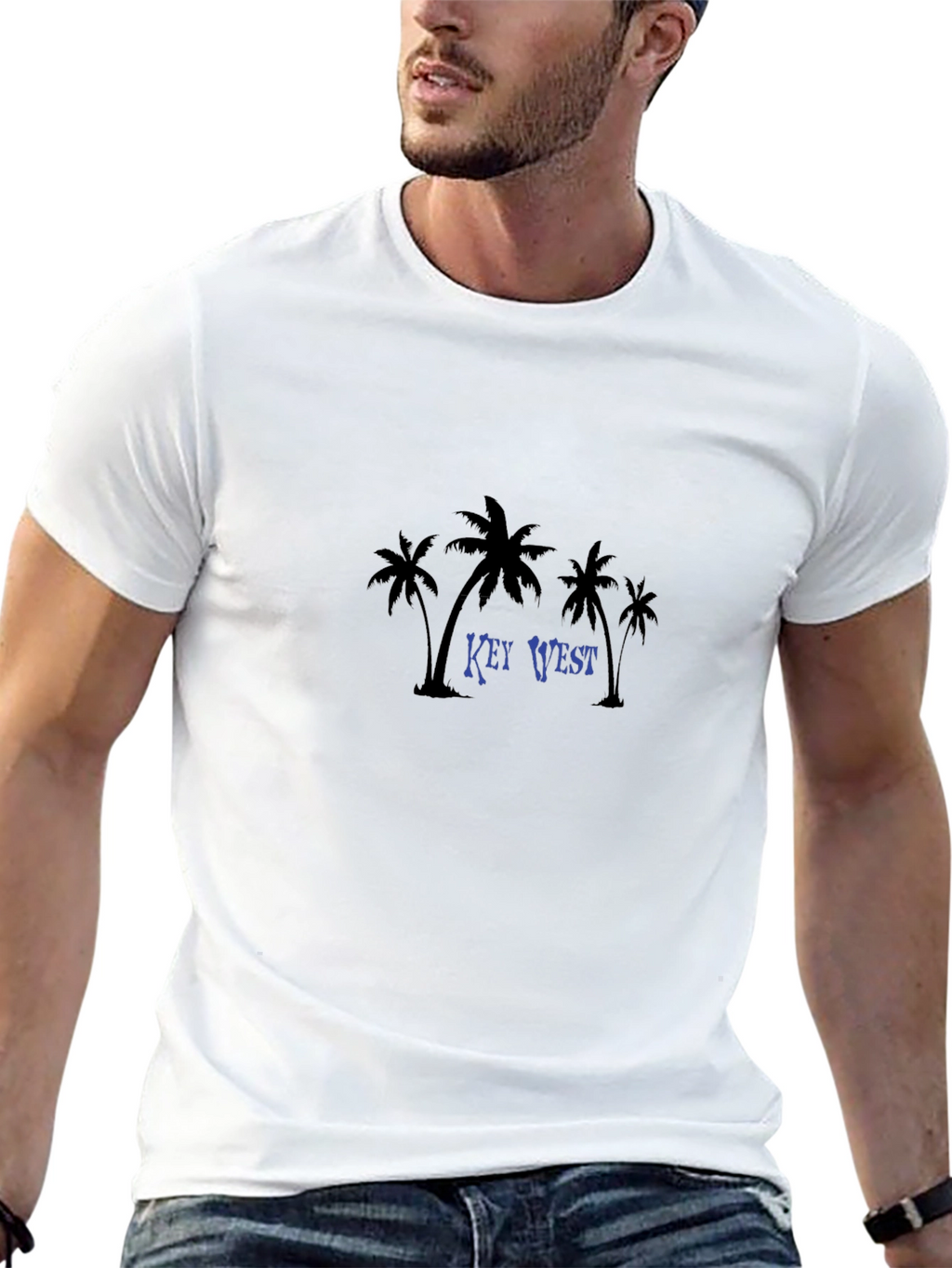 Key West Palm Tree Graphic Tee - Black