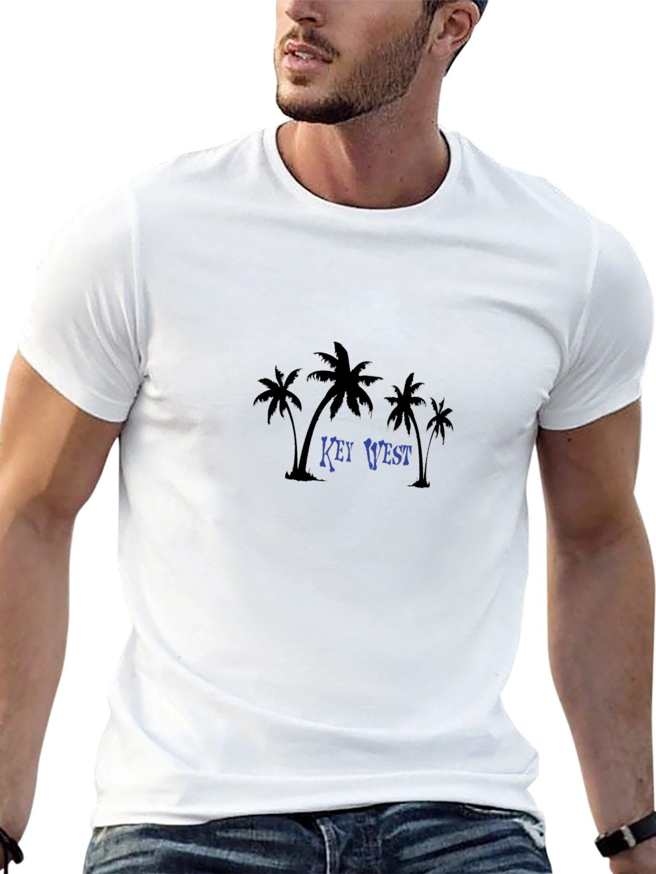 Key West Palm Tree Graphic Tee - Black