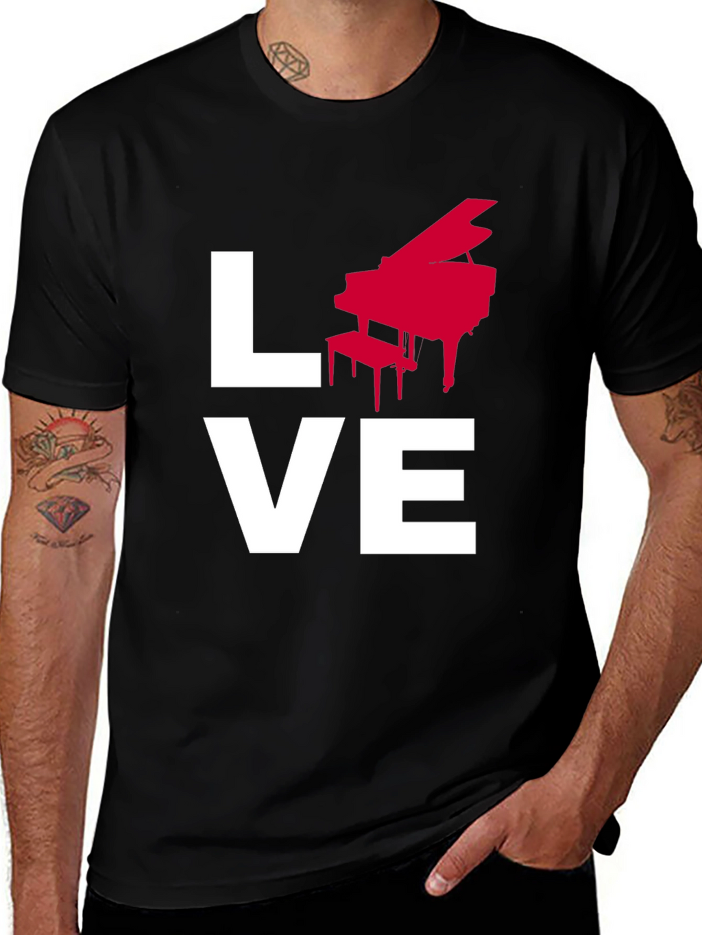 Love Piano Music Graphic T-Shirt